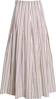 Lela Rose Stripe Full Cotton Skirt