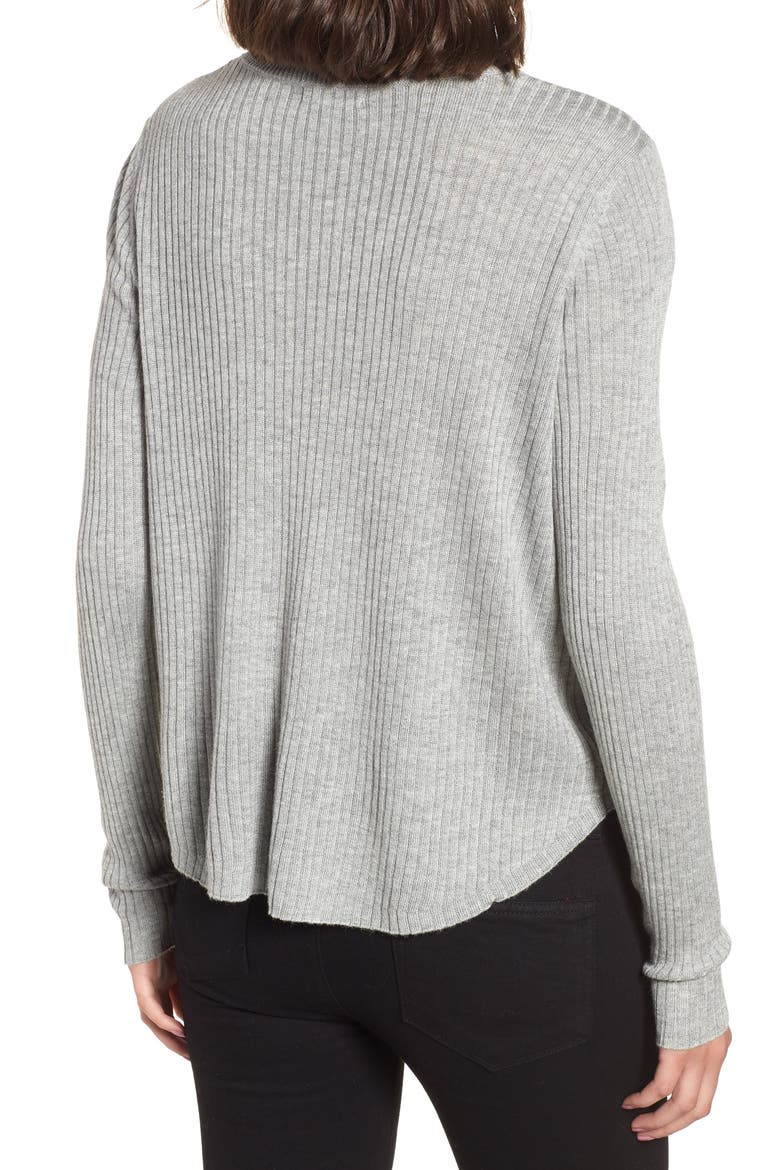 Easy Ribbed Sweater, Alternate, color, GREY MEDIUM HEATHER