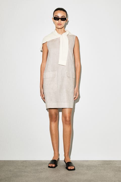 Linen Mini Shift Dress