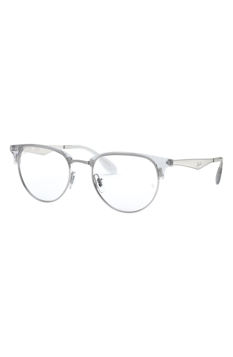 Ray-Ban Phantos 51mm Optical Glasses, Alternate, color, Silver