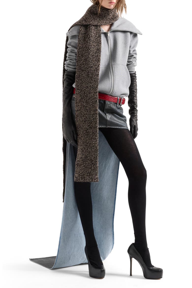 High Neck Zip Sweatshirt, Alternate, color, COTTON ASH