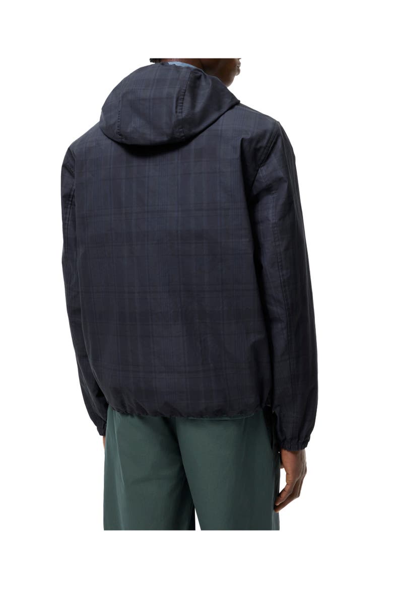 Check Cotton Newport Hooded Jacket, Alternate, color, Peacock blue