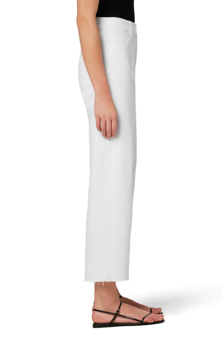 The Blake Raw Hem High Waist Crop Wide Leg Jeans, Alternate, color, WHITE