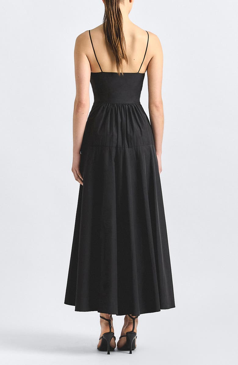 Derek Lam 10 Crosby Unity Tie Front Poplin Dress, Alternate, color, Black