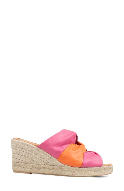 Shop Patricia Green Ginger Espadrille Platform Wedge Slide Sandal In Pink/orange