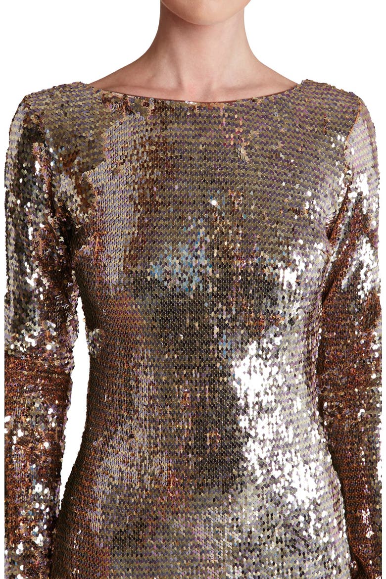 'Lola' Backless Sequin Minidress, Alternate, color, ROSE GOLD