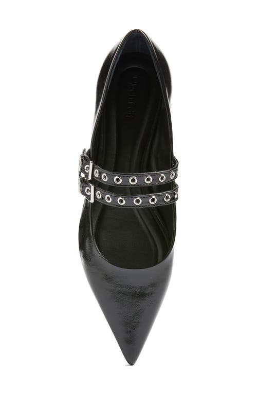 Open Edit Oriana Pointed Toe Mary Jane Flat In Black Patent