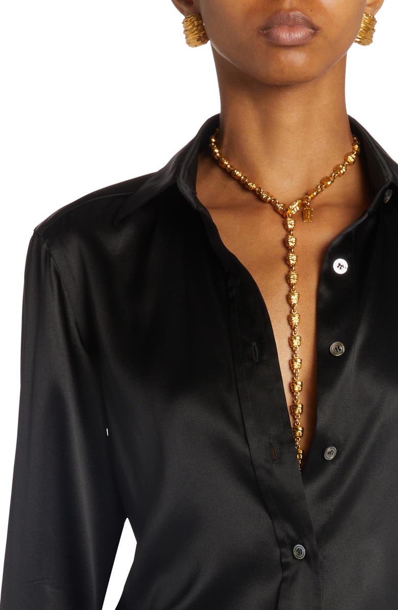 TOM FORD Silk Button-Up Shirt, Alternate, color, 