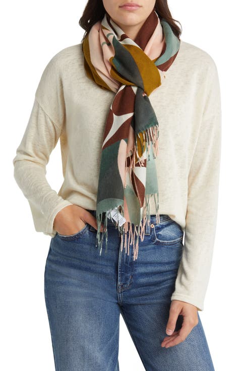 Tissue Print Wool & Cashmere Wrap Scarf