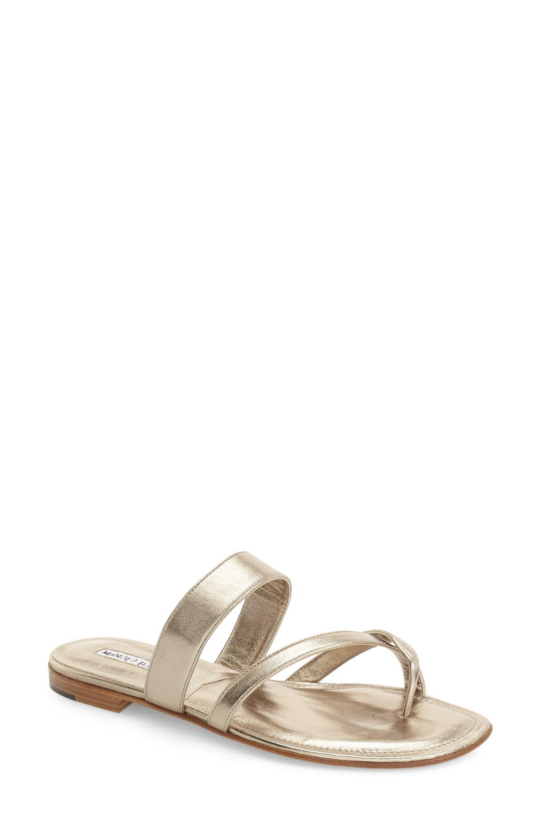 Slide Sandal, Main, color, GOLD SILK
