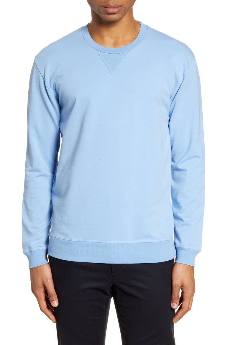 Micro Terry Crew Sweatshirt, Main, color, BLUE BELL