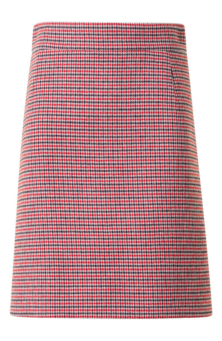 Akris punto Houndstooth Check Virgin Wool Skirt, Alternate, color, Black-Vermillion-Cream