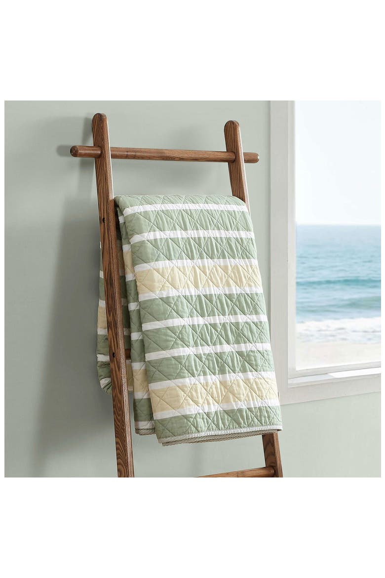 Varadero Stripe Reversible Cotton Quilt & Sham Set, Alternate, color, GREEN MULTI