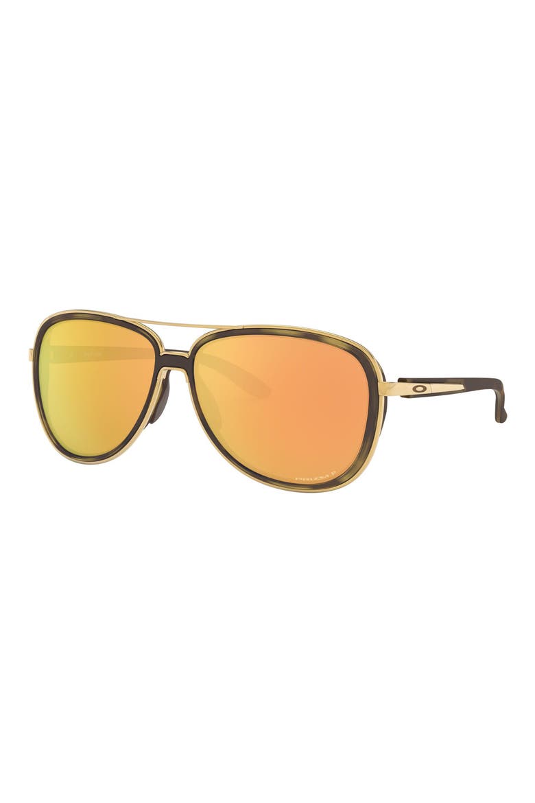 Split Time 58mm Prizm™ Polarized Pilot Sunglasses, Alternate, color, BROWN TORTOISE GOLD PRIZM ROSE