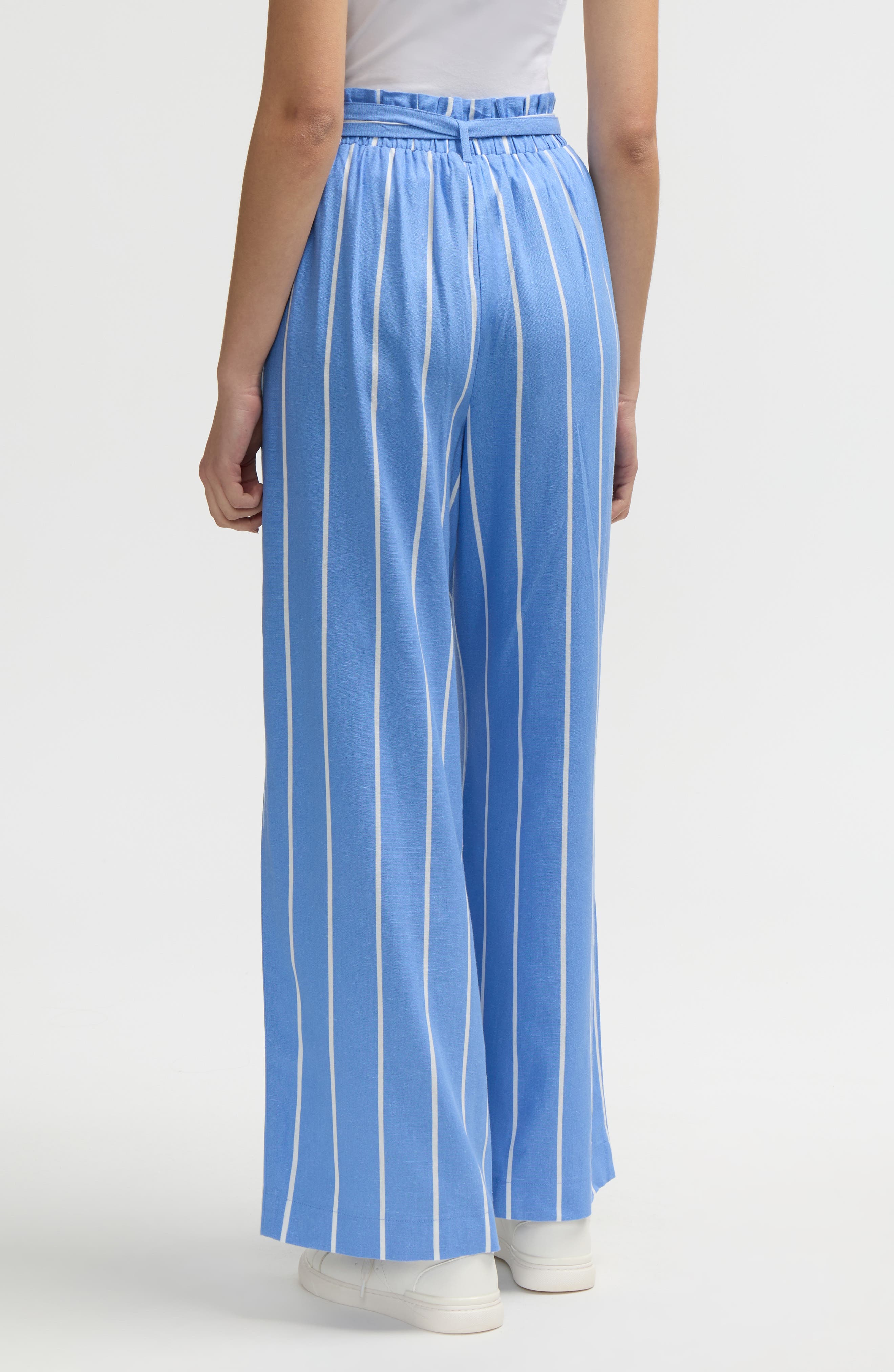 Stripe Tie Waist Paperbag Pants - image 2