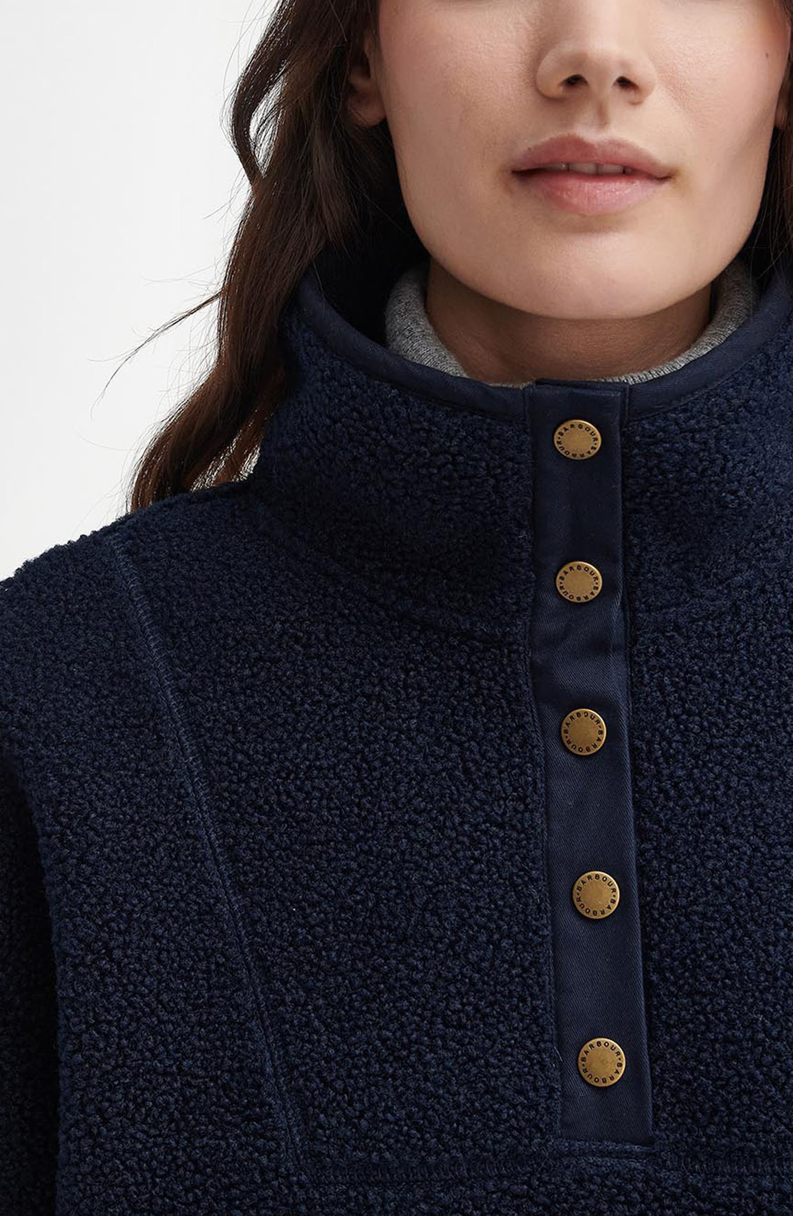 Barbour Woodside Textured Fleece Half Placket Pullover (Women ...