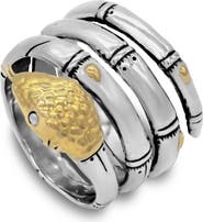 SAMUEL B. 18K Gold & Sterling Silver Snake Wrap Ring