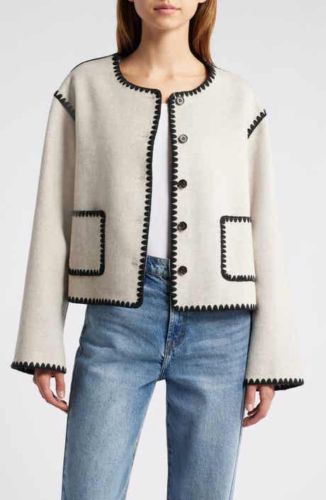 Rails Melanie Embroidered Detail Wool Blend Jacket