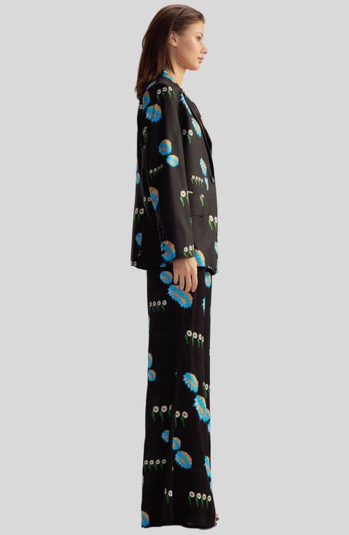 Shop Cynthia Rowley Blake Silk Twill Blazer In Black Floral