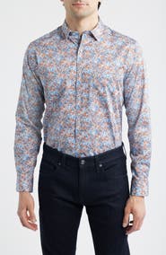 Johnston & Murphy Logan Print Button-Up Shirt