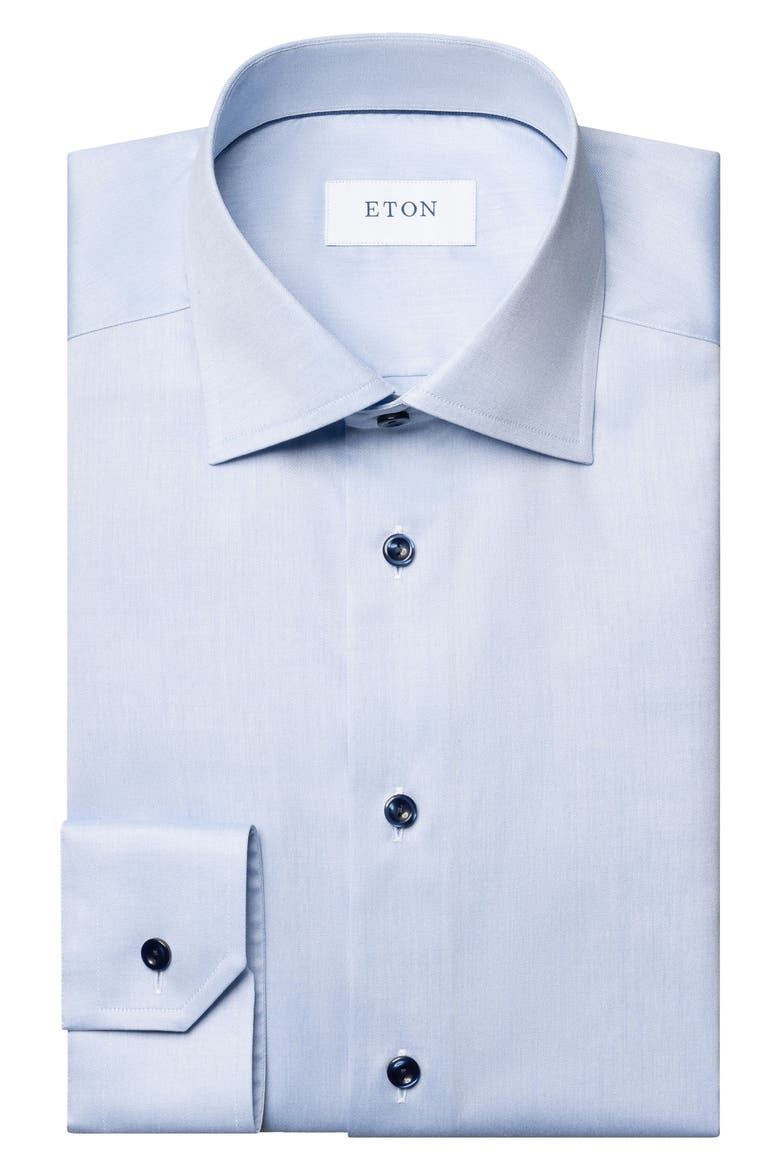 Contemporary Fit Twill Dress Shirt, Alternate, color, LT/ PASTEL BLUE