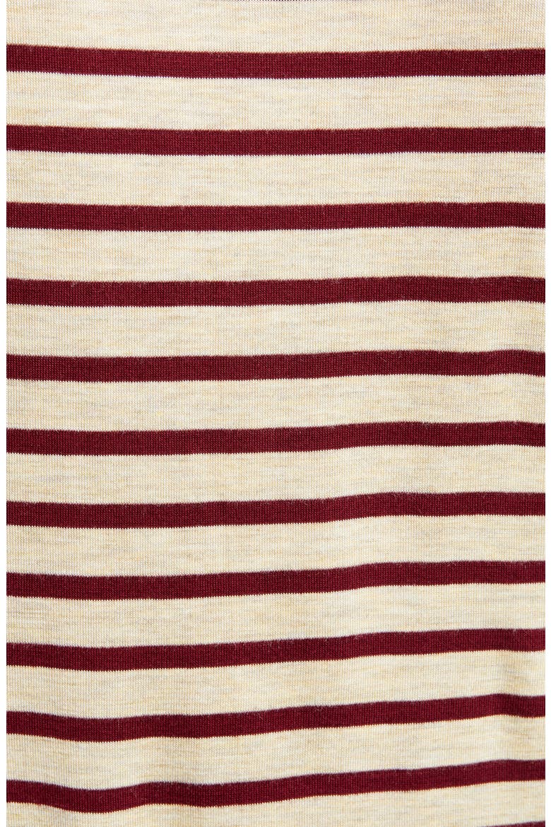Mixed Stripe Turtleneck Top, Alternate, color, WINE/ OATMEAL