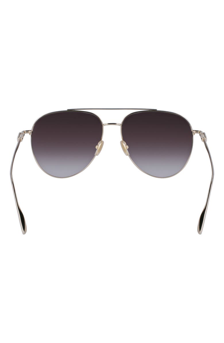 FERRAGAMO Gancini Evolution 61mm Aviator Sunglasses, Alternate, color, Gold/ Brown Gradient