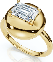 Bliss Diamond 1Ct Emerald Cut Solitaire Candy Button Diamond Ring 14k Gold or Pt Lab Grown