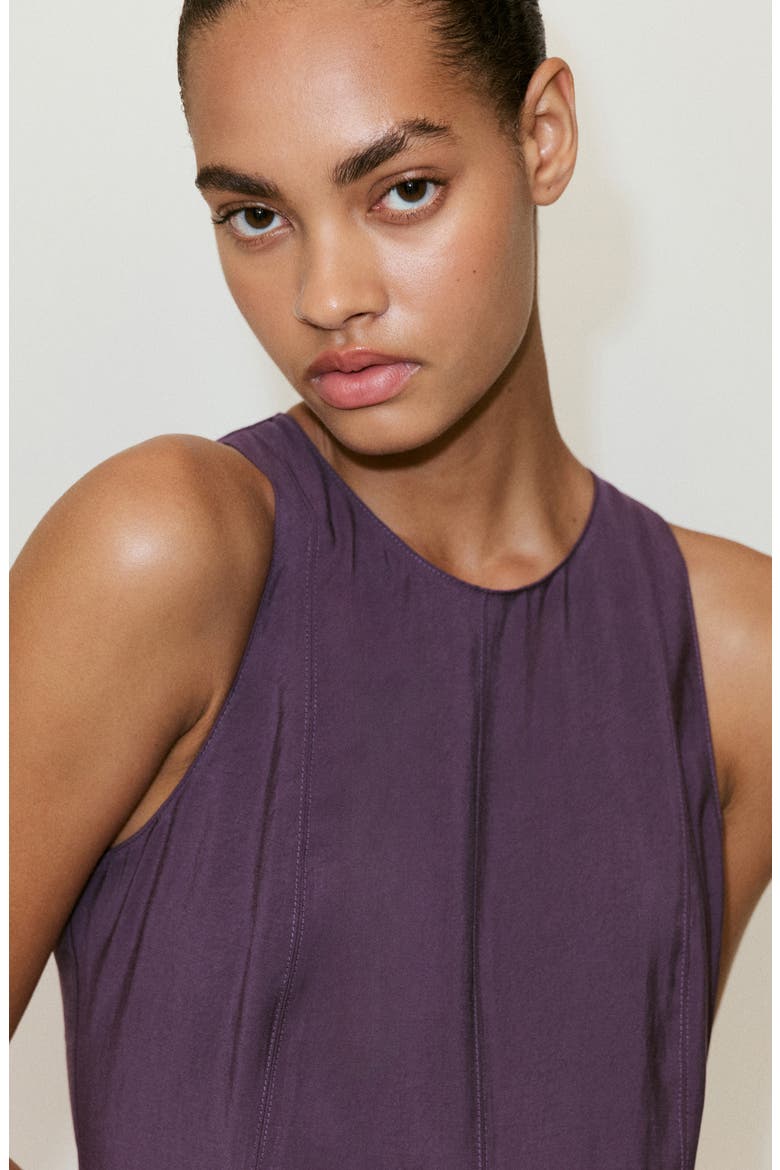 A-Line Dress with Stitching Detail, Alternate, color, VIOLET