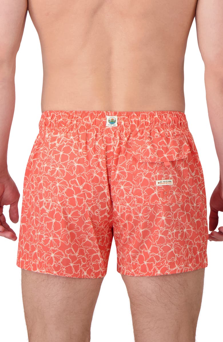 Sunset x Vine Floral Swim Trunks, Alternate, color, Papaya