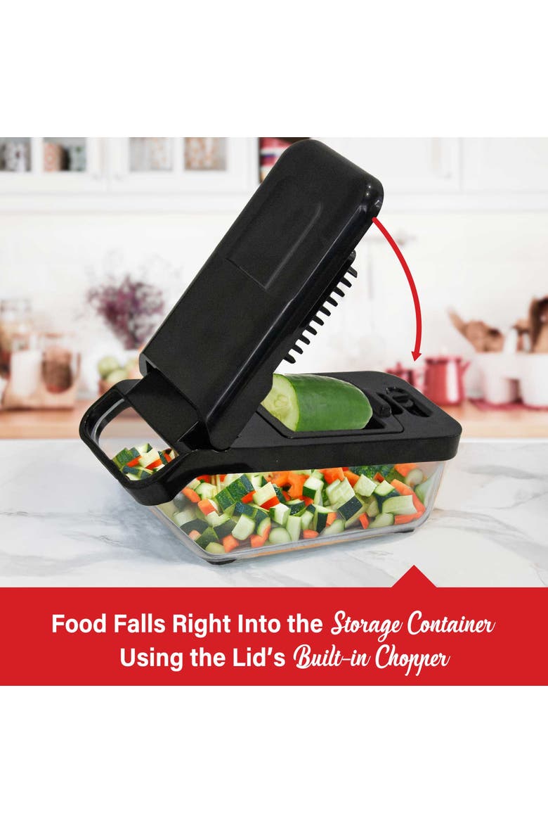4.25 Cup Food Chopper 8 Interchangeable Blades, Alternate, color, Black
