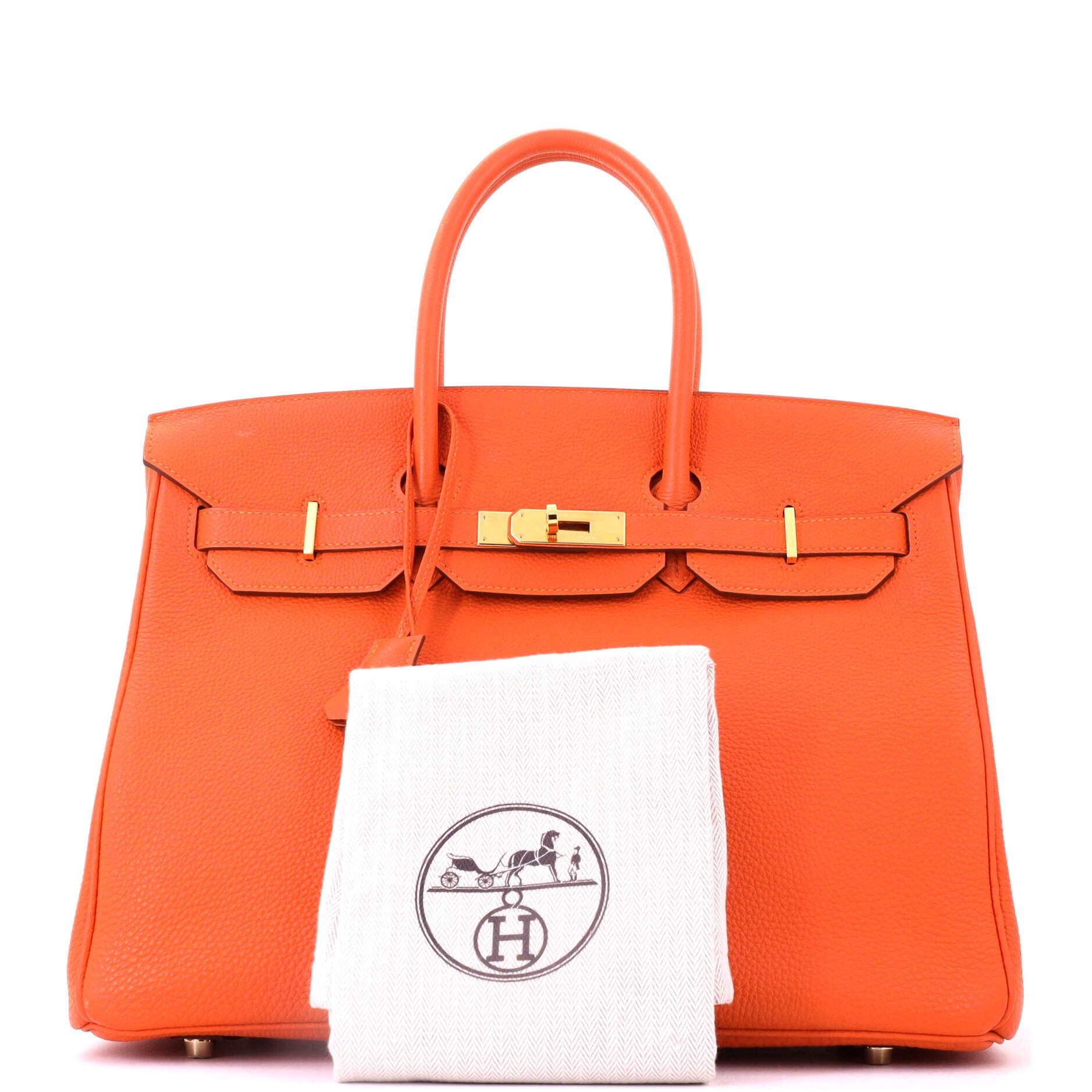 Pre-Owned Hermes Birkin Handbag Orange Togo with Gold Hardware 35, Alternate, color, Feu