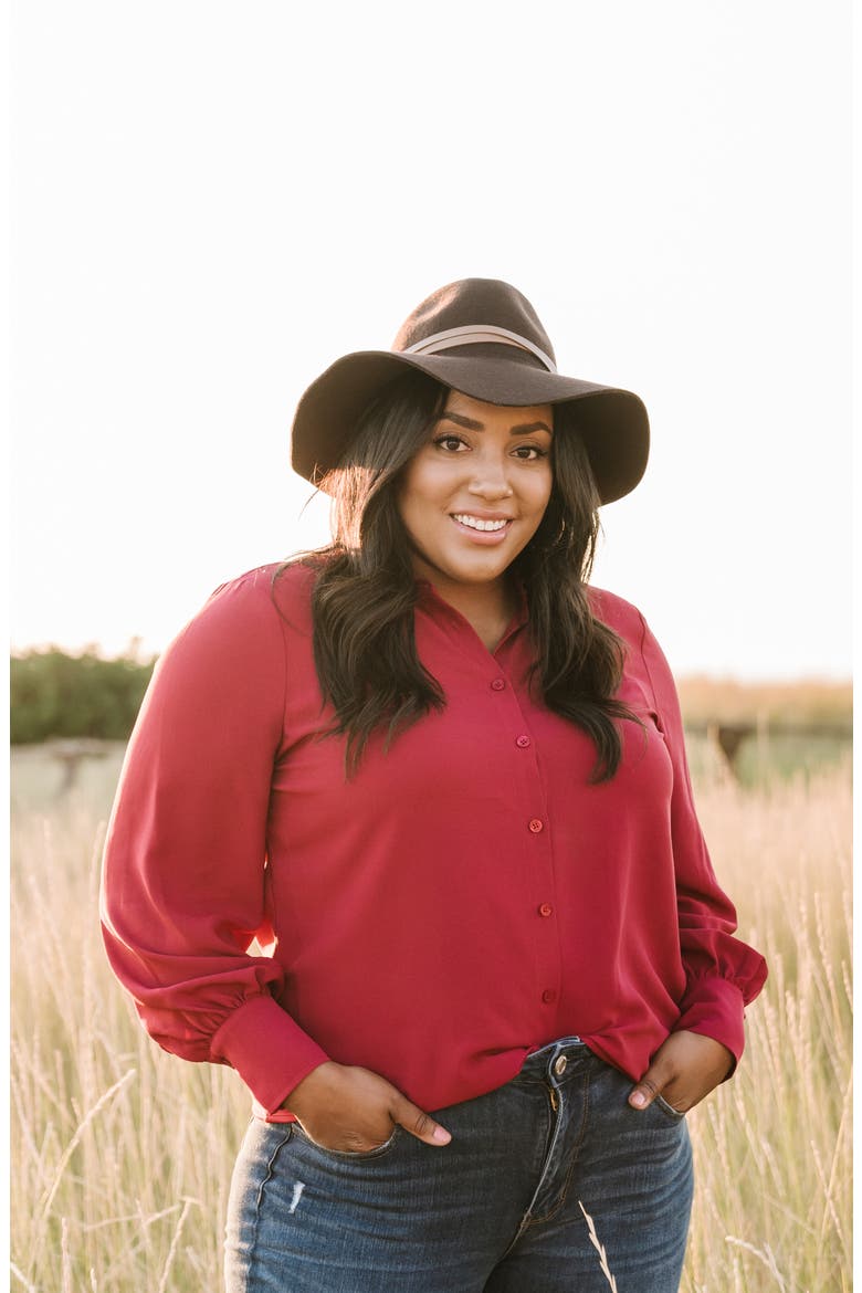 Rachell Parcell Floppy Felt Panama Hat, Alternate, color, BROWN DARK COMBO