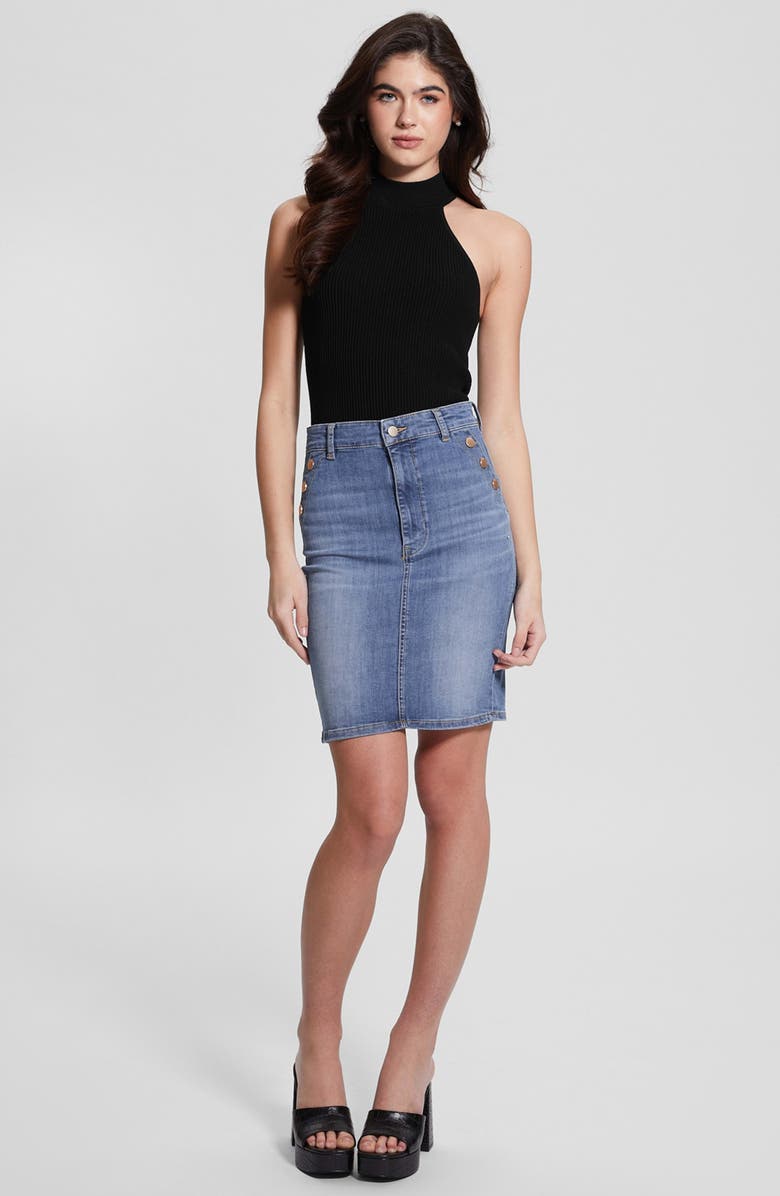 GUESS Shayna Mock Neck Rib Sweater, Alternate, color, 