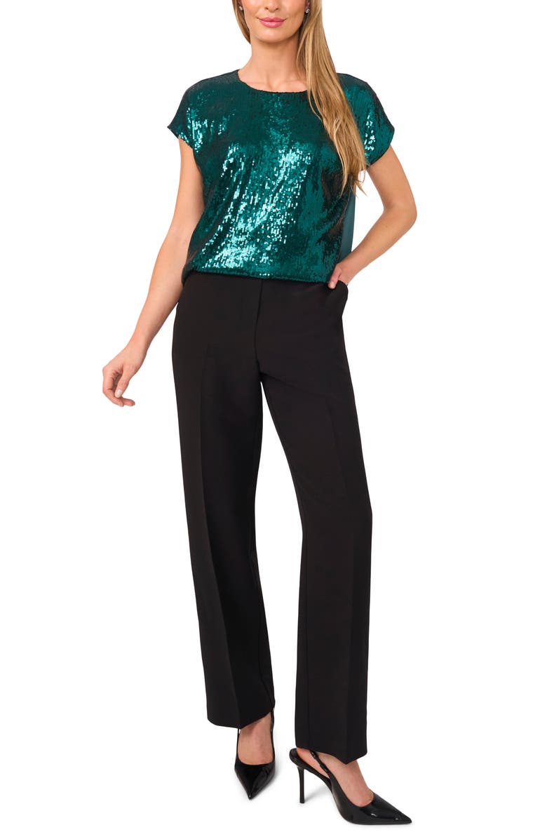 Halogen<sup>®</sup> Sequin Cap Sleeve Top, Alternate, color, June Bug