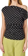 Endless Rose Polka Dot One-Shoulder Top