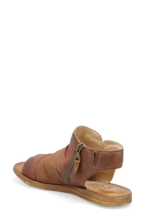 Miz Mooz Flaire Scrunch Leather Sandal In Brandy