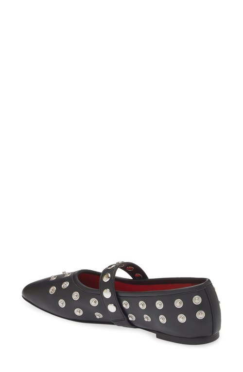 Stella Mccartney Ryder Snap Studded Mary Jane Ballet Flat In Black