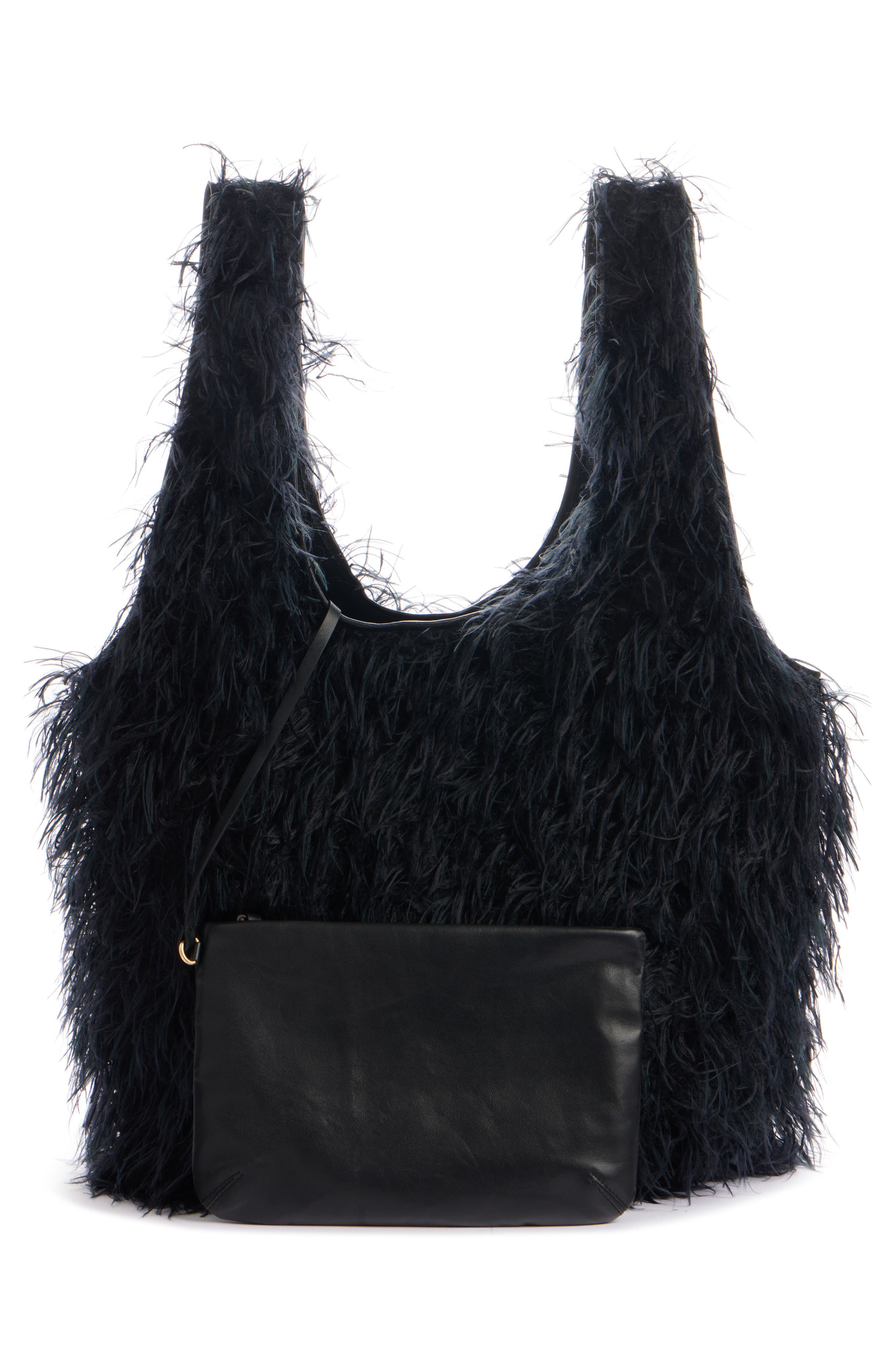 Dries Van Noten Shaggy Faux Fur Tote, Alternate, color, 