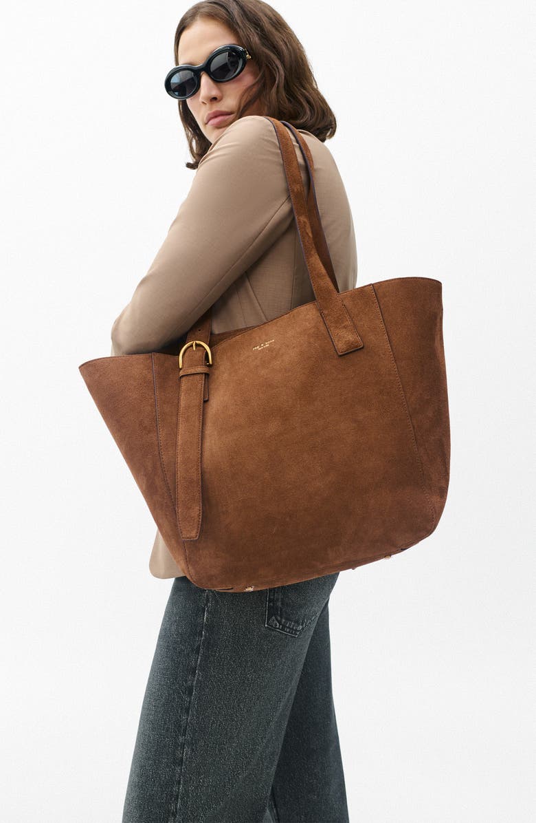 rag & bone Parker Suede Tote, Alternate, color, Golden Brown