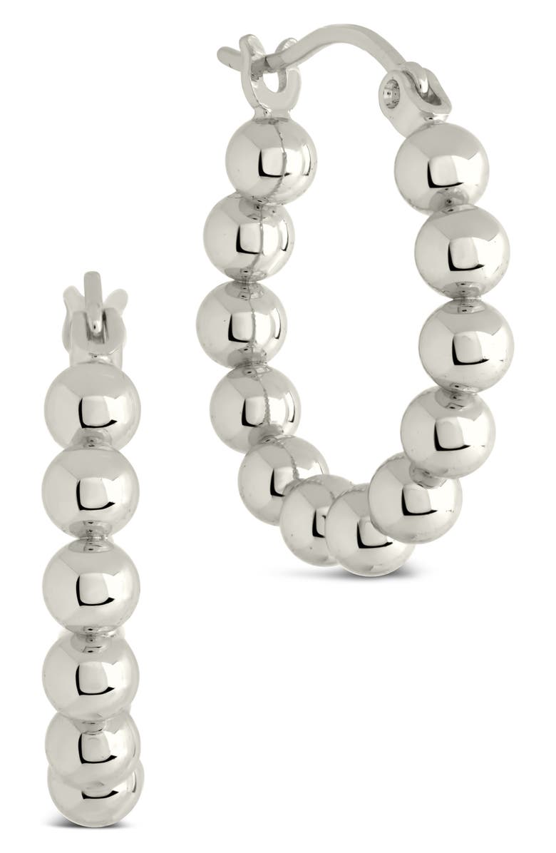 Sterling Forever Bubble Sphere Hoop Earrings, Main, color, Silver
