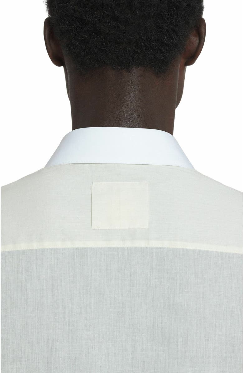 Lanvin Cotton Voile Shirt With Cut-Outs, Alternate, color, Optic White