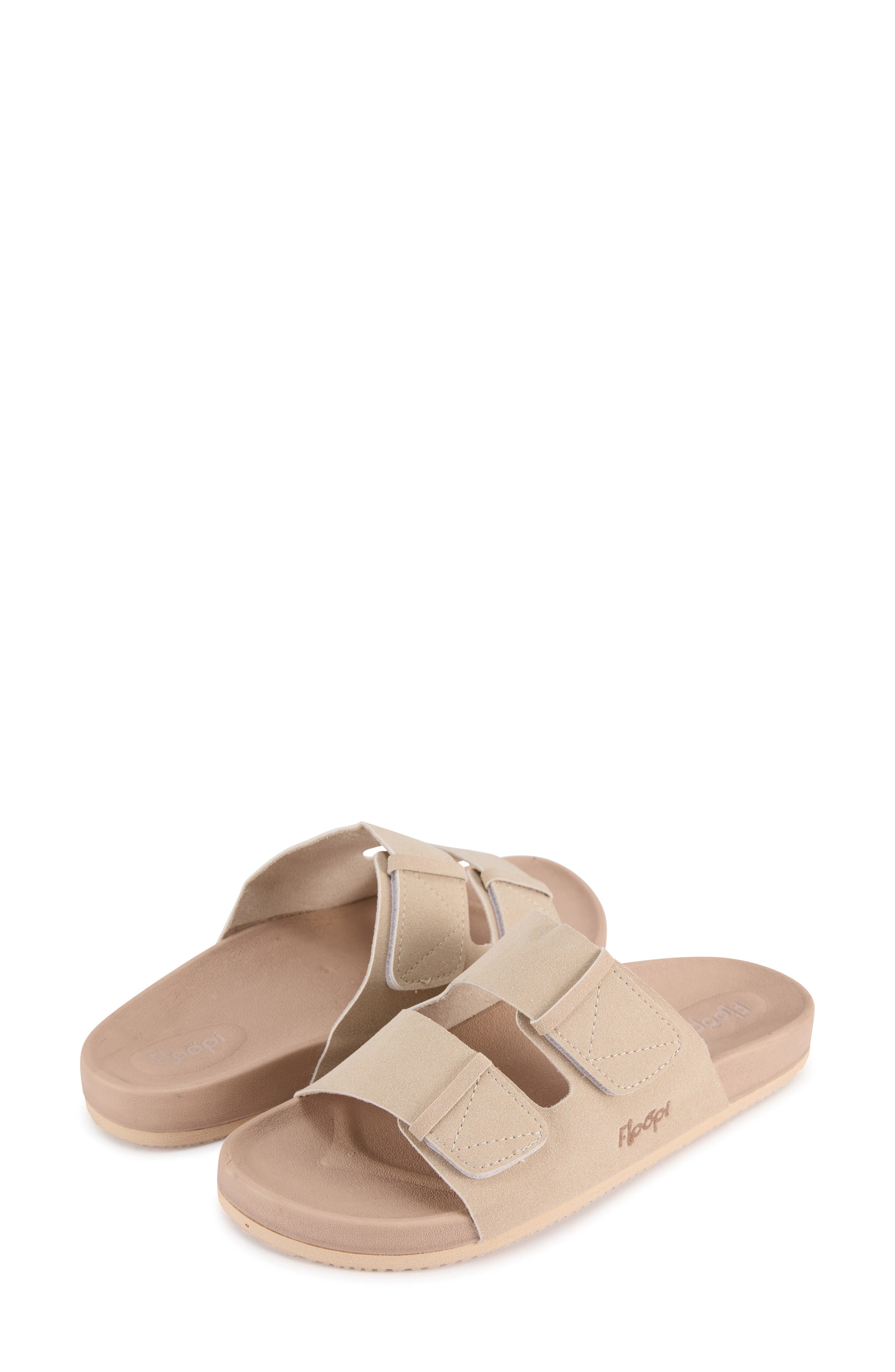 Double Strap Slide Sandal, Alternate, color, BONE