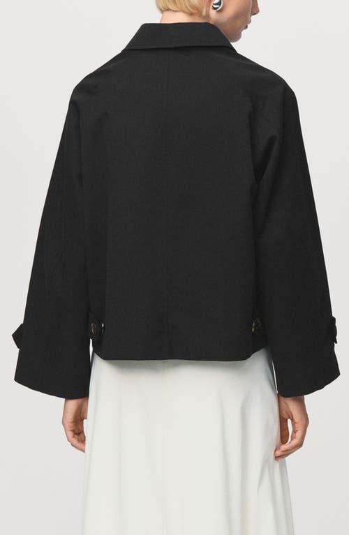 Mango Newlipa Cotton Blend Jacket In Black