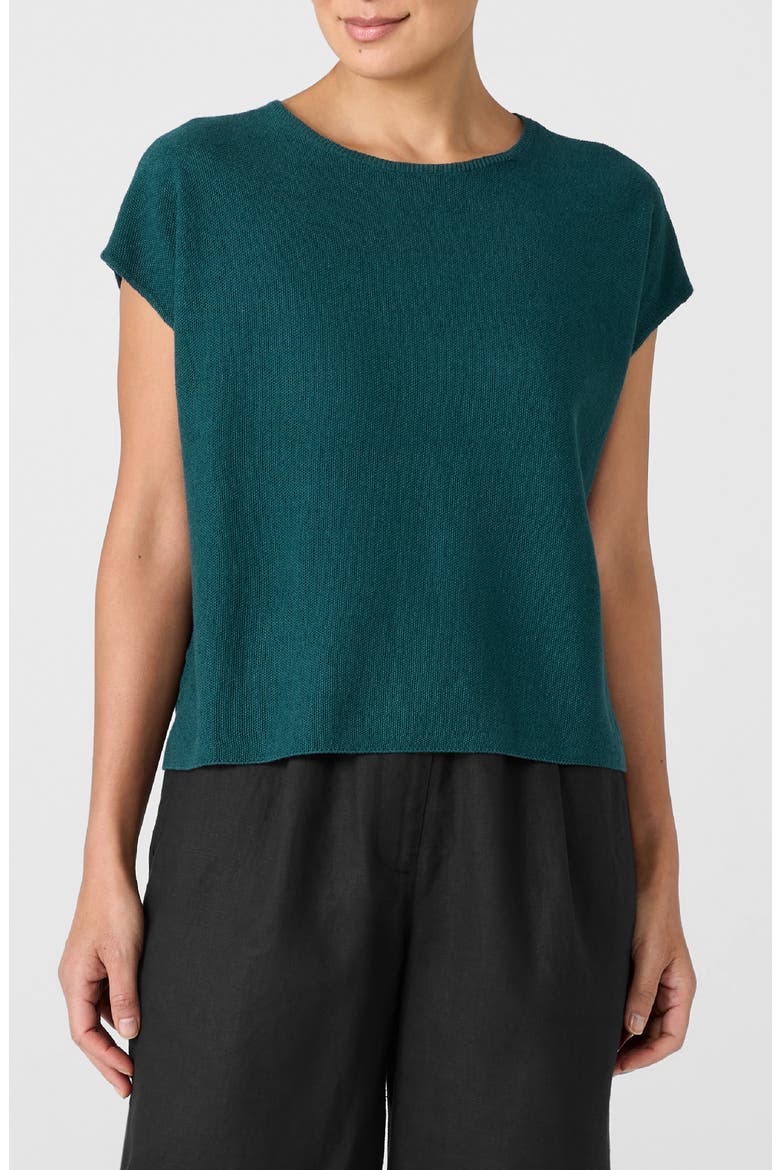 Organic Linen & Organic Cotton Top, Main, color, AGEAN
