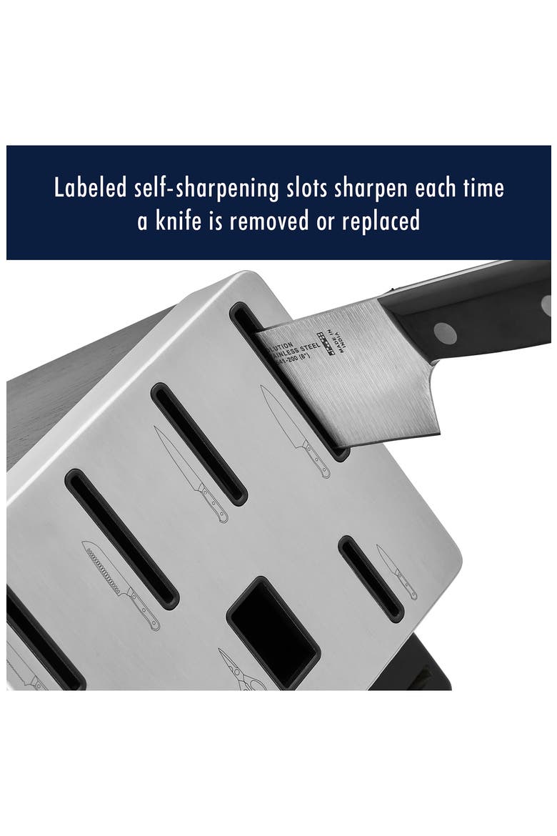 Solution 16-Piece Self Sharpening Knife Block Set, Alternate, color, BLACK