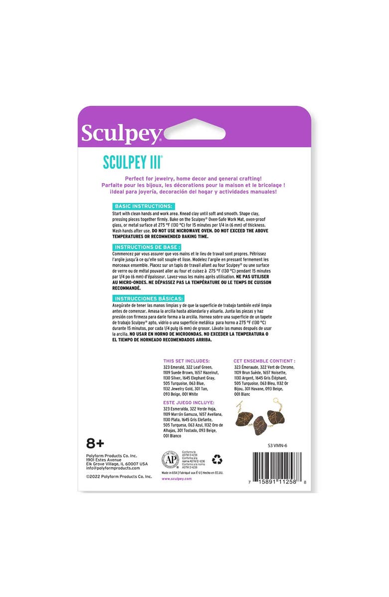 Sculpey III Polymer Clay Multipack Naturals (12) 1oz, Alternate, color, Multicolored