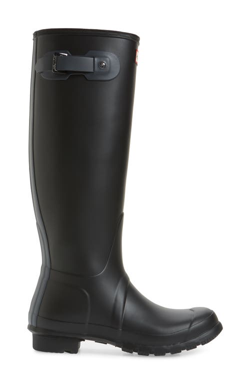 Hunter Womens Solid Black Rubber Knee High Rain Boots Shoes In Black