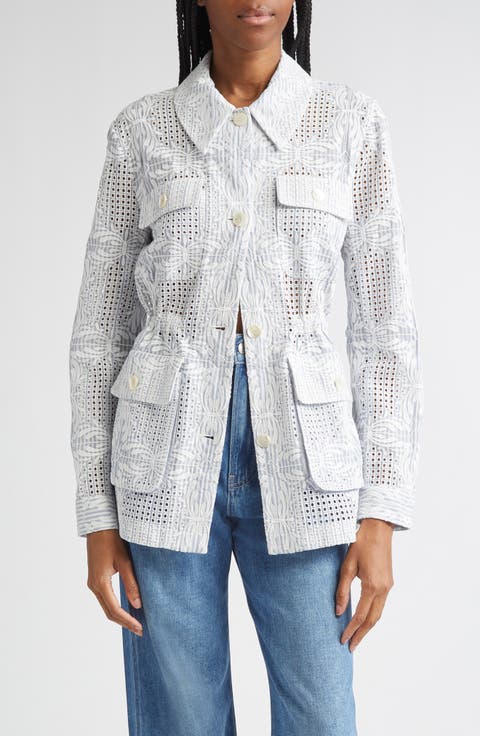 Kiki Embroidered Eyelet Jacket