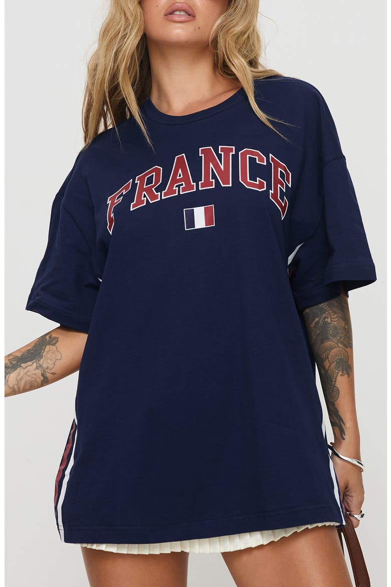 Goal France Oversize Graphic T-Shirt, Main, color, BLUE